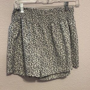 Black and White Floral Shorts